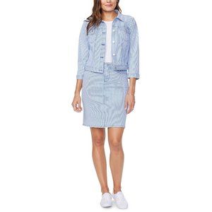 NWT NYDJ Denim Jean Jacket 3/4 Sleeves Blue Casual, Medium